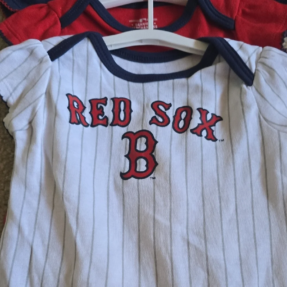 MLB Boston Red Sox Infant 3-Piece Set in White, Navy & Red